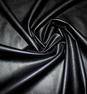 Шкіра однотонна, колір чорний | Textile Plaza