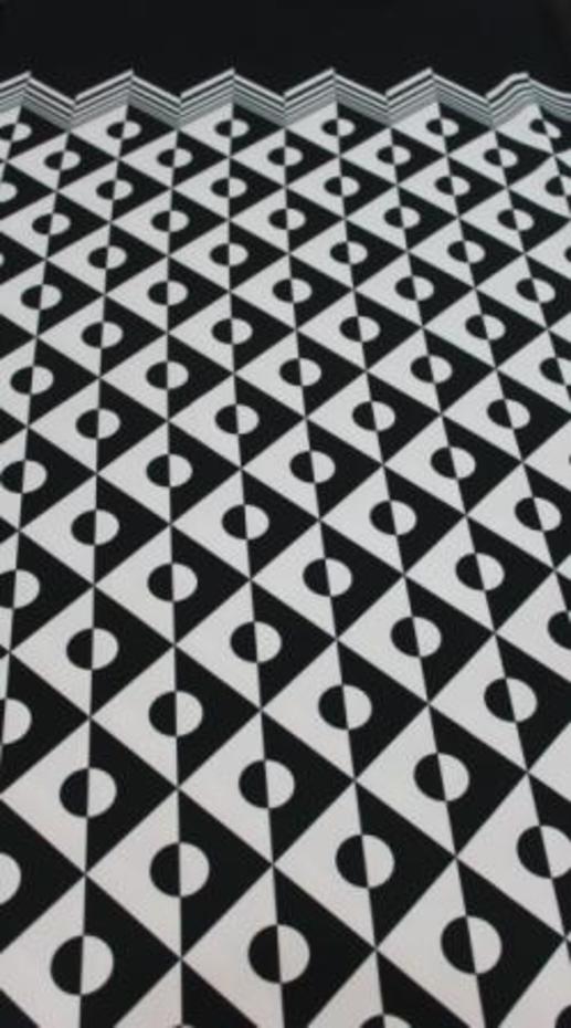 Костюмная ткань принт черно-белая | Textile Plaza