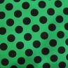 Стрейч коттон кольоровий, чорний горох на зеленому | Textile Plaza