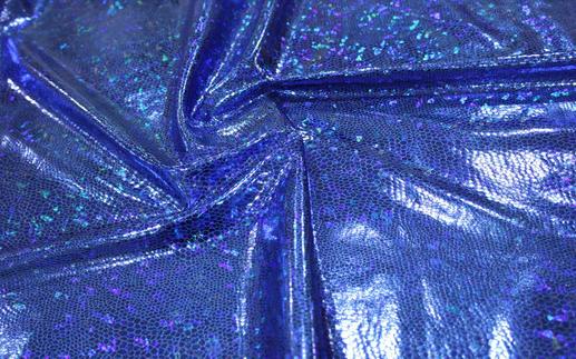 Бифлекс голограмма, синий с крупными блестками | Textile Plaza