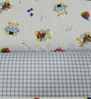Ткань для детского постельного белья, морская тематика/мишки | Textile Plaza