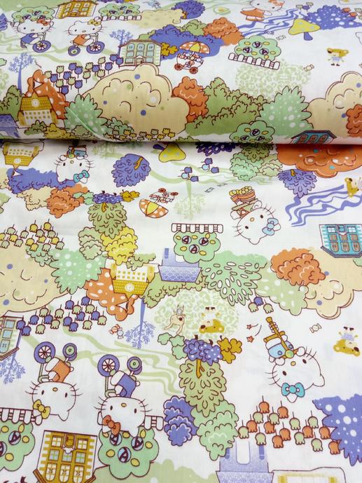 Ткань для детского постельного белья Hello Kitty  | Textile Plaza