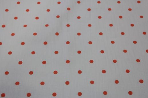 Сатин для постільної білизни поплін, червоний горох на білому фоні (компаньйон) | Textile Plaza