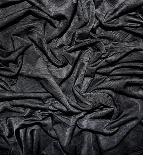 Трикотаж микромасло креш цвет черный | Textile Plaza