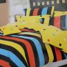 Сатин для постельного белья, яркие полосы, горох на желтом компаньон | Textile Plaza