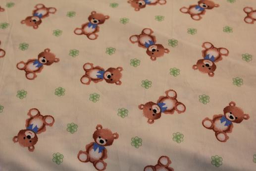 Ткань для детского постельного белья, мишки на белом (компаньон) | Textile Plaza