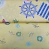 Ткань для детского постельного белья, морская тематика на желтом фоне (компаньон) | Textile Plaza