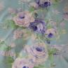 Сатин для постільної білизни, квіти в синіх тонах, блакитний фон | Textile Plaza