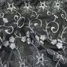 Сітка вишивка з люрексом, квітковий візерунок на чорному | Textile Plaza