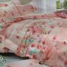 Сатин  для постільної білизни, квіти на ніжно-рожевому фоні | Textile Plaza
