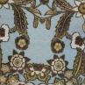 Трикотаж Італія коричнево-білий східний принт на блакитному фоні (купон) | Textile Plaza