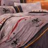 Сатин для постельного белья, принт эмблемы, фон в серых тонах | Textile Plaza