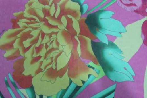 Шифон цветной Anna Rachele (Италия) цветок  | Textile Plaza