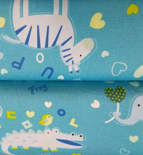 Ткань для детского постельного белья, животные/сердечки | Textile Plaza