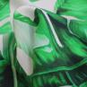 Шовк з еластаном Dolce & Gabbana принт зелене листя на білому фоні | Textile Plaza