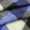 Шерсть пальтовая, черные/белые/синие ромбы | Textile Plaza