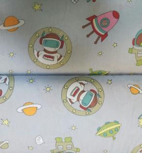 Ткань для детского постельного белья, тематика космос | Textile Plaza