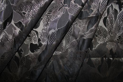 Костюмная ткань жаккард, цветочный узор | Textile Plaza