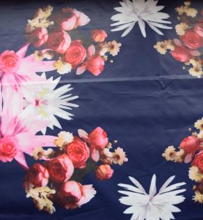 Лаке принт розы лилия фиолетовый | Textile Plaza
