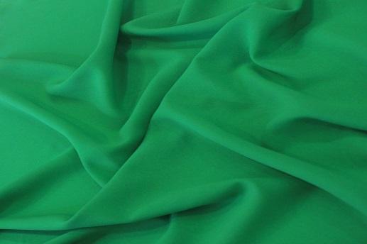 Креп-шифон, колір насичений зелений  | Textile Plaza