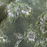 Жаккард Италия зеленый цветочный принт  | Textile Plaza