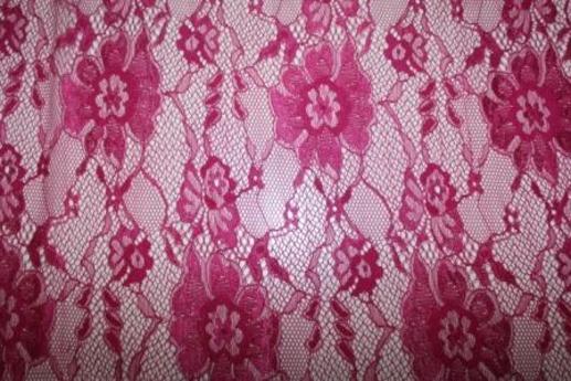 Гипюр набивной розовый, цветы | Textile Plaza