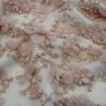 Сетка вышивка, персиковые цветы/бусины | Textile Plaza