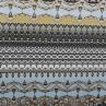 Трикотаж Италия коричнево-белый восточный принт на голубом фоне (купон) | Textile Plaza
