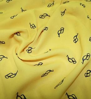 Креп-шифон очки на желтом | Textile Plaza