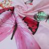 Сатин для постельного белья, бабочки на ярко-розовом фоне | Textile Plaza