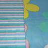 Сатин, ромашки, полосы (компаньон) на голубом | Textile Plaza