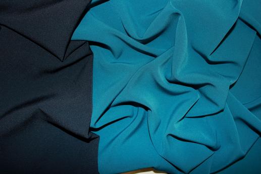 Костюмна тканина Барби двостороння колір морської хвилі | Textile Plaza