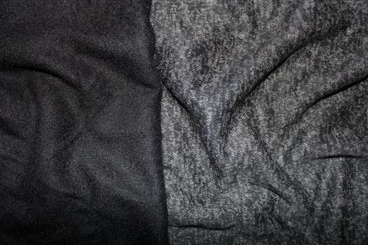 Трикотаж меланж на флисе сіро-чорний | Textile Plaza