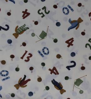 Ткань для детского постельного белья, мишки/цифры | Textile Plaza