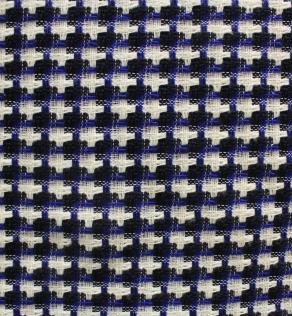 Рогожка жаккард Armani, черно-бело-синяя | Textile Plaza