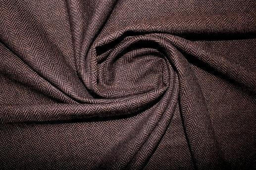 Костюмная ткань твид, цвет коричневый | Textile Plaza