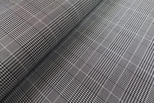 Костюмна тканина Клітинка чорно-біла | Textile Plaza