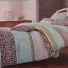 Сатин для постельного белья, полосы, леопардовый принт, мятный фон | Textile Plaza