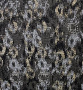 Жаккард ETRO серо-золотой принт на черном фоне | Textile Plaza