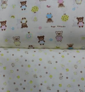 Ткань для детского постельного белья, мишки/цветочки | Textile Plaza