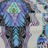 Шелк с эластаном ETRO абстрактный принт в синей гамме (купон) | Textile Plaza