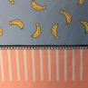 Тканина для постільної білизни, банани, рожево-блакитний фон | Textile Plaza