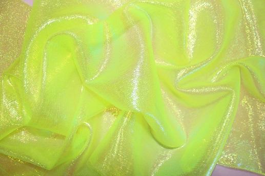 Органза хамелеон колір лимонно-салатовий | Textile Plaza