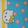 Ткань для детского постельного белья, Hello Kitty/цветочки/разноцветные полоски в голубом цвете | Textile Plaza