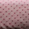 Сатин для постільної білизни, яскраво-рожевий горох на білому | Textile Plaza
