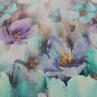 Вискоза Италия фиолетово-голубой цветочный принт | Textile Plaza