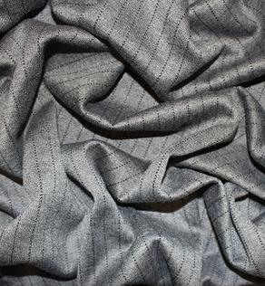 Трикотаж серый в черную полоску | Textile Plaza