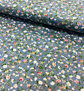 Сатин принт мелкие цветы. | Textile Plaza
