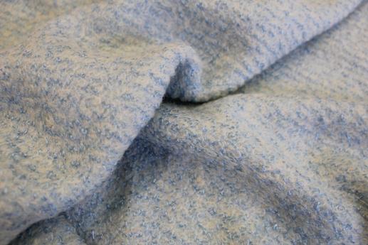 Пальтовая ткань букле, молочно-голубая | Textile Plaza
