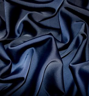 Стрейч атлас плотный, цвет темно-синий | Textile Plaza